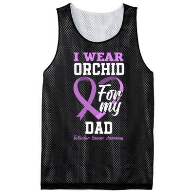 I Wear Orchid For My Dad Father Testicular Cancer Awareness Mesh Reversible Basketball Jersey Tank