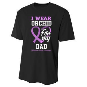 I Wear Orchid For My Dad Father Testicular Cancer Awareness Performance Sprint T-Shirt