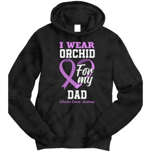 I Wear Orchid For My Dad Father Testicular Cancer Awareness Tie Dye Hoodie