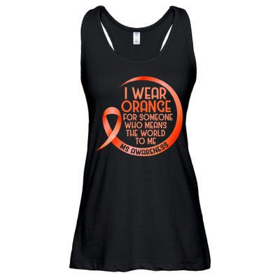 I Wear Orange For Someone Ms Multiple Sclerosis Awareness Ladies Essential Flowy Tank