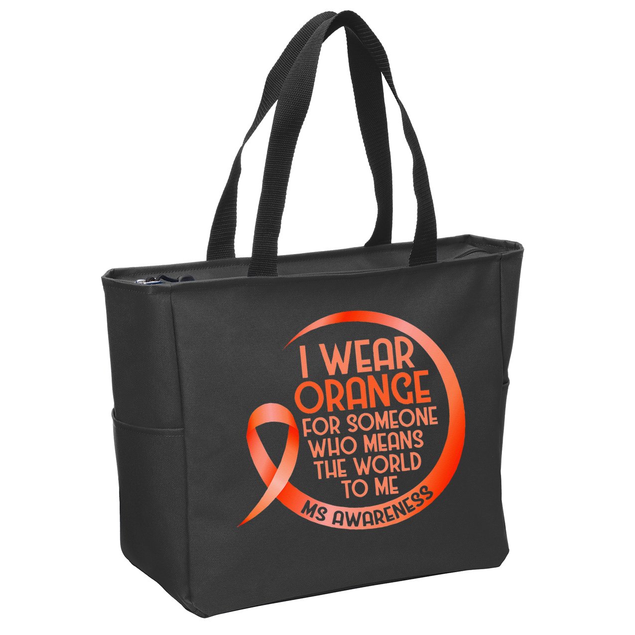 I Wear Orange For Someone Ms Multiple Sclerosis Awareness Zip Tote Bag