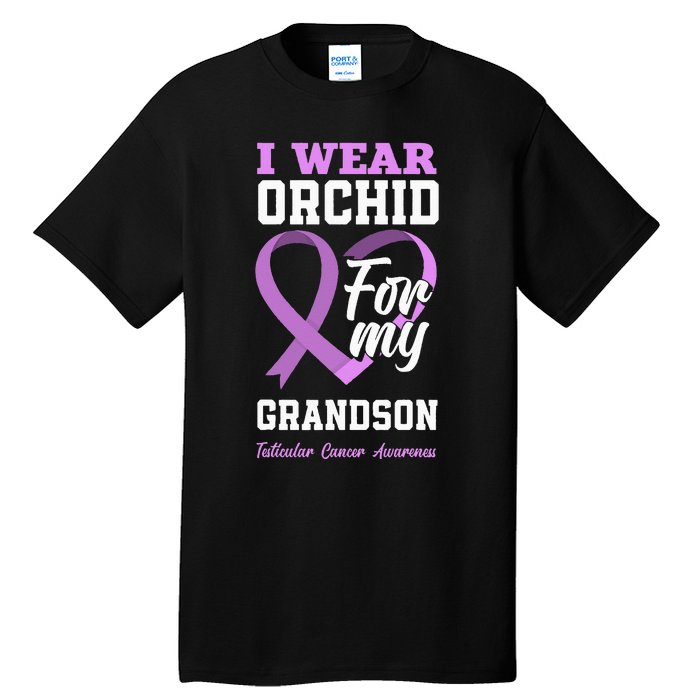 I Wear Orchid For My Grandson Testicular Cancer Awareness Tall T-Shirt