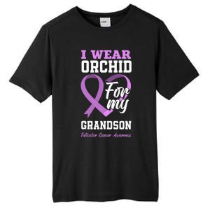 I Wear Orchid For My Grandson Testicular Cancer Awareness Tall Fusion ChromaSoft Performance T-Shirt