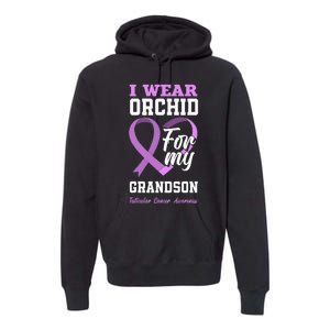 I Wear Orchid For My Grandson Testicular Cancer Awareness Premium Hoodie