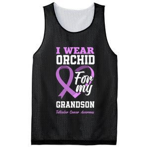 I Wear Orchid For My Grandson Testicular Cancer Awareness Mesh Reversible Basketball Jersey Tank