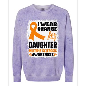 I Wear Orange For My Daughter Multiple Sclerosis Awareness Colorblast Crewneck Sweatshirt