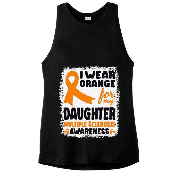 I Wear Orange For My Daughter Multiple Sclerosis Awareness Ladies PosiCharge Tri-Blend Wicking Tank