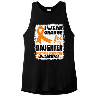 I Wear Orange For My Daughter Multiple Sclerosis Awareness Ladies PosiCharge Tri-Blend Wicking Tank