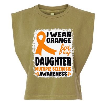 I Wear Orange For My Daughter Multiple Sclerosis Awareness Garment-Dyed Women's Muscle Tee