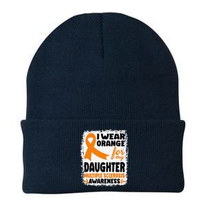 I Wear Orange For My Daughter Multiple Sclerosis Awareness Knit Cap Winter Beanie