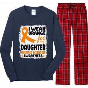 I Wear Orange For My Daughter Multiple Sclerosis Awareness Long Sleeve Pajama Set