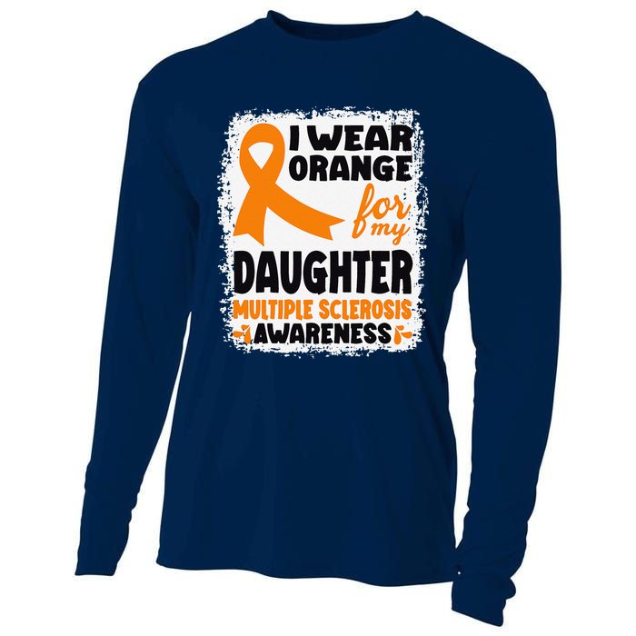 I Wear Orange For My Daughter Multiple Sclerosis Awareness Cooling Performance Long Sleeve Crew