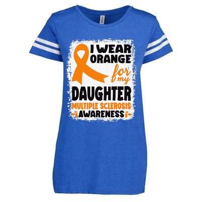 I Wear Orange For My Daughter Multiple Sclerosis Awareness Enza Ladies Jersey Football T-Shirt