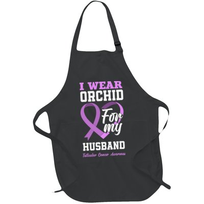 I Wear Orchid For My Husband Testicular Cancer Awareness Apron