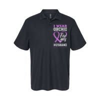 I Wear Orchid For My Husband Testicular Cancer Awareness Softstyle Adult Sport Polo