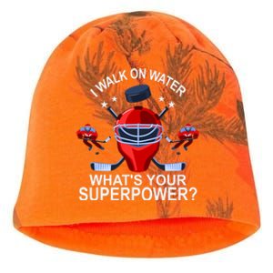 I Walk On Water What´s Your Superpower Ice Hockey Gift Kati - Camo Knit Beanie