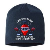 I Walk On Water What´s Your Superpower Ice Hockey Gift Sustainable Beanie