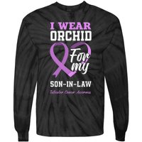 I Wear Orchid For My SonInLaw Testicular Cancer Awareness Tie-Dye Long Sleeve Shirt