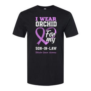 I Wear Orchid For My SonInLaw Testicular Cancer Awareness Softstyle CVC T-Shirt