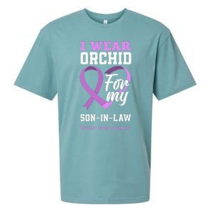 I Wear Orchid For My SonInLaw Testicular Cancer Awareness Sueded Cloud Jersey T-Shirt