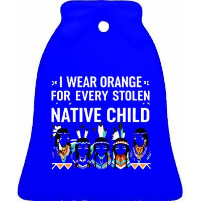 I Wear Orange For Every American Native Child Indian Pride Ceramic Bell Ornament