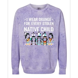 I Wear Orange For Every American Native Child Colorblast Crewneck Sweatshirt