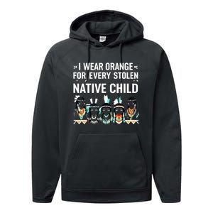 I Wear Orange For Every American Native Child Performance Fleece Hoodie