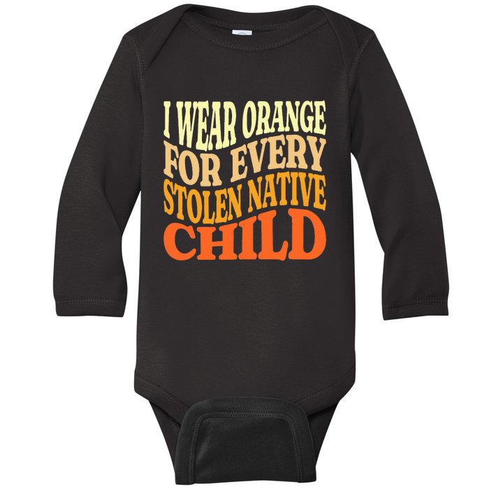 I Wear Orange For Every American Native Child Indian Pride Baby Long Sleeve Bodysuit