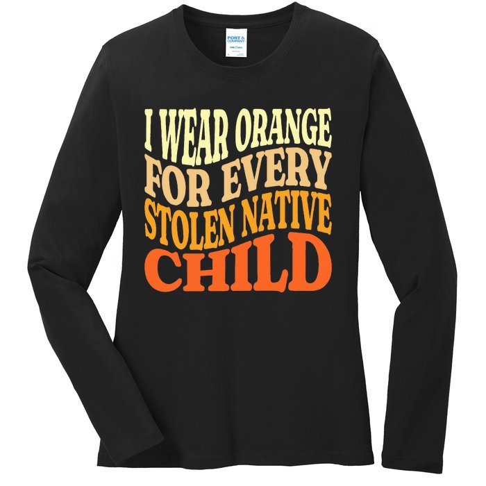 I Wear Orange For Every American Native Child Indian Pride Ladies Long Sleeve Shirt