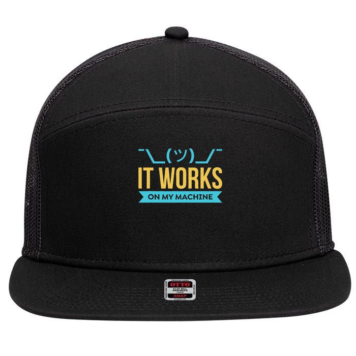 It Works On My Machine Programming 7 Panel Mesh Trucker Snapback Hat