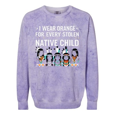 I Wear Orange For Every American Native Child Indian Pride Colorblast Crewneck Sweatshirt