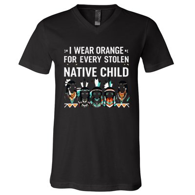 I Wear Orange For Every American Native Child Indian Pride V-Neck T-Shirt