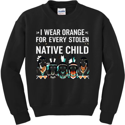 I Wear Orange For Every American Native Child Indian Pride Kids Sweatshirt