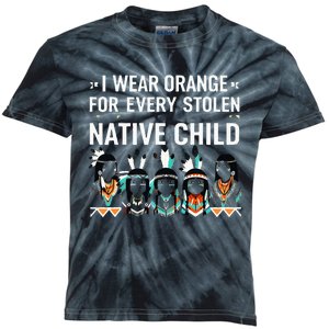 I Wear Orange For Every American Native Child Indian Pride Kids Tie-Dye T-Shirt