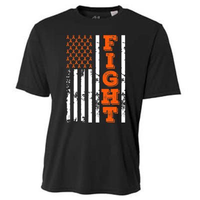 I Wear Orange Fight Kidney Cancer Awareness American Flag Cooling Performance Crew T-Shirt