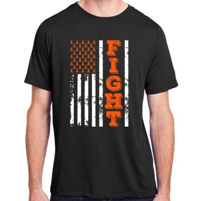 I Wear Orange Fight Kidney Cancer Awareness American Flag Adult ChromaSoft Performance T-Shirt