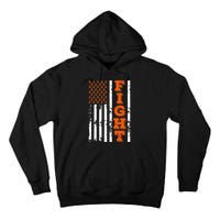 I Wear Orange Fight Kidney Cancer Awareness American Flag Tall Hoodie