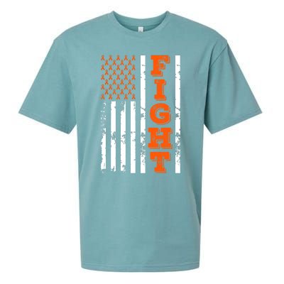 I Wear Orange Fight Kidney Cancer Awareness American Flag Sueded Cloud Jersey T-Shirt