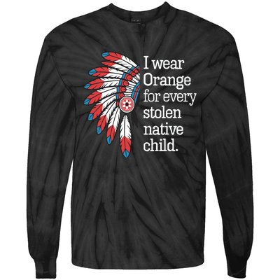 I Wear Orange For Every American Native Child Tie-Dye Long Sleeve Shirt