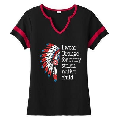 I Wear Orange For Every American Native Child Ladies Halftime Notch Neck Tee