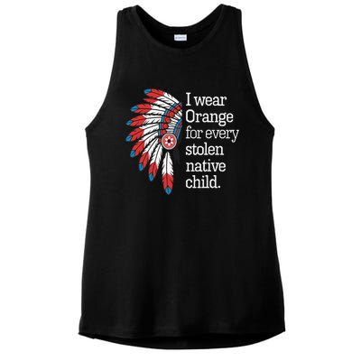 I Wear Orange For Every American Native Child Ladies PosiCharge Tri-Blend Wicking Tank