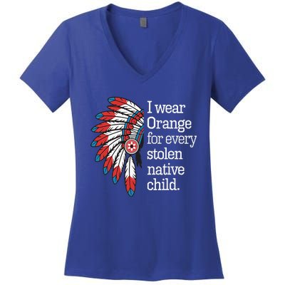 I Wear Orange For Every American Native Child Women's V-Neck T-Shirt