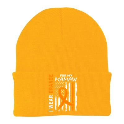 I Wear Orange For My Mamaw Kidney Cancer Awareness Flag Knit Cap Winter Beanie