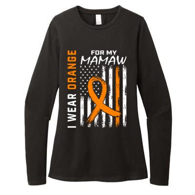 I Wear Orange For My Mamaw Kidney Cancer Awareness Flag Womens CVC Long Sleeve Shirt