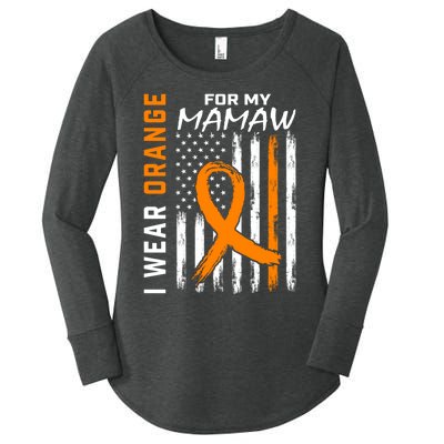 I Wear Orange For My Mamaw Kidney Cancer Awareness Flag Women's Perfect Tri Tunic Long Sleeve Shirt