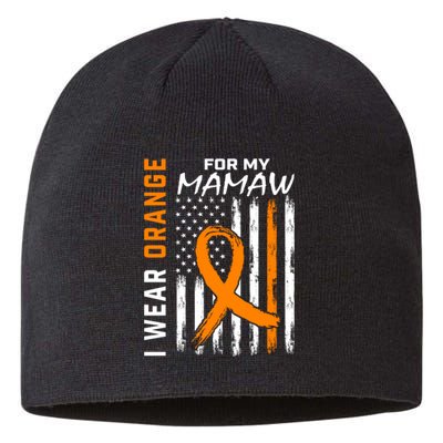 I Wear Orange For My Mamaw Kidney Cancer Awareness Flag Sustainable Beanie