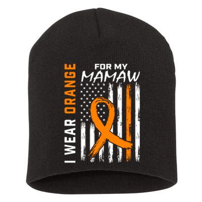 I Wear Orange For My Mamaw Kidney Cancer Awareness Flag Short Acrylic Beanie