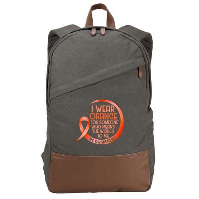 I Wear Orange For Someone Ms Multiple Sclerosis Awareness Cotton Canvas Backpack