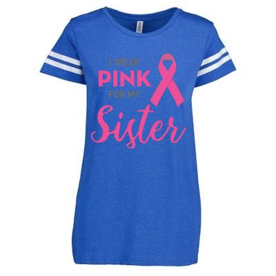 I Wear Pink For My Sister Breast Cancer Awareness Enza Ladies Jersey Football T-Shirt