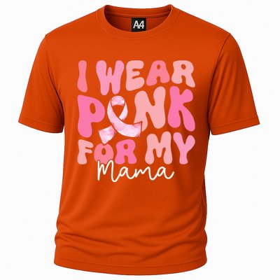 I Wear Pink For My Mama Breast Cancer Groovy Support Squads Cooling Performance Crew T-Shirt